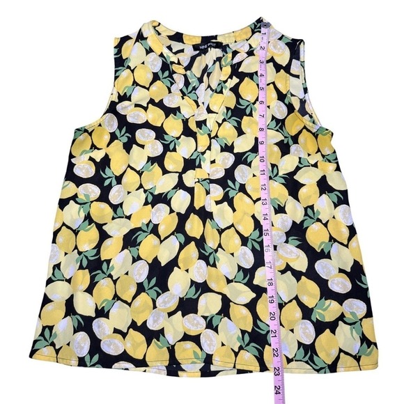 Nine West Womens Sleeveless Lemon Print Blouse - Picture 5 of 6
